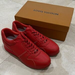 Men’s Red Leather Low-Top Sneakers